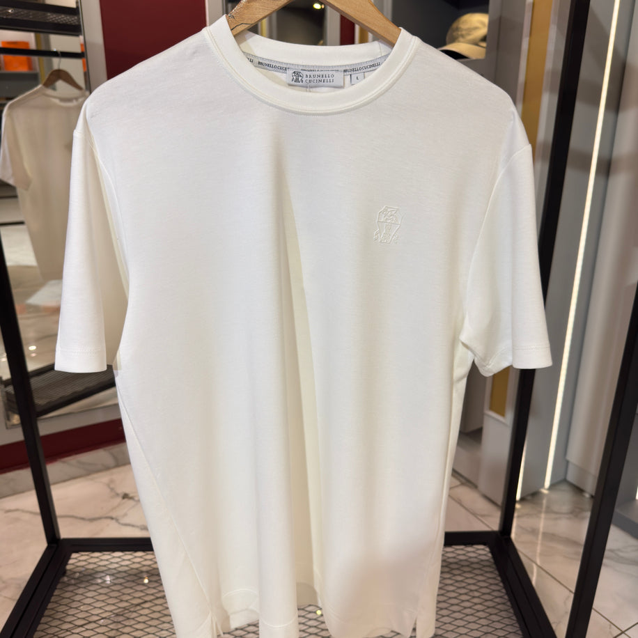 Brunello Cucinelli Logo Detaylı İthal Kumaş T-Shirt