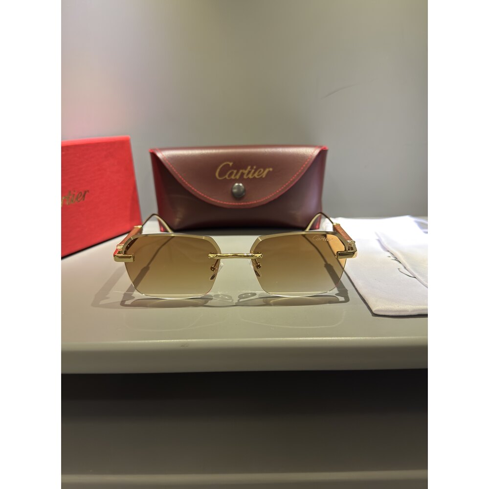 Cartier Gözlük Erkek ( Ahşap Kahve Cam )
