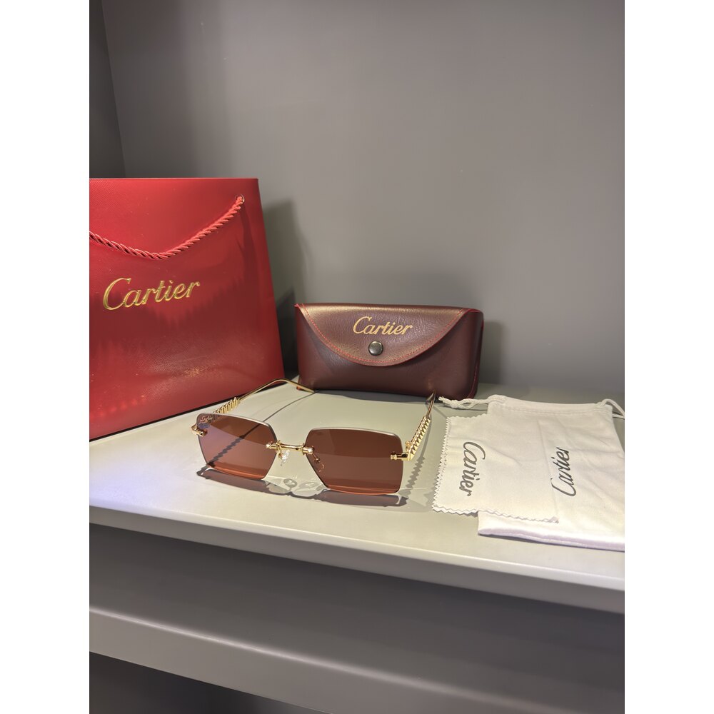 Cartier Gözlük Unisex ( Kahve Cam )