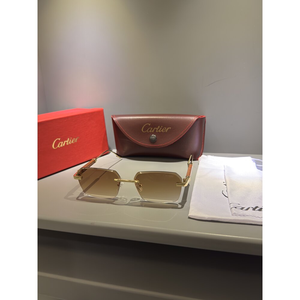 Cartier Gözlük Erkek ( Ahşap Kahve Cam )