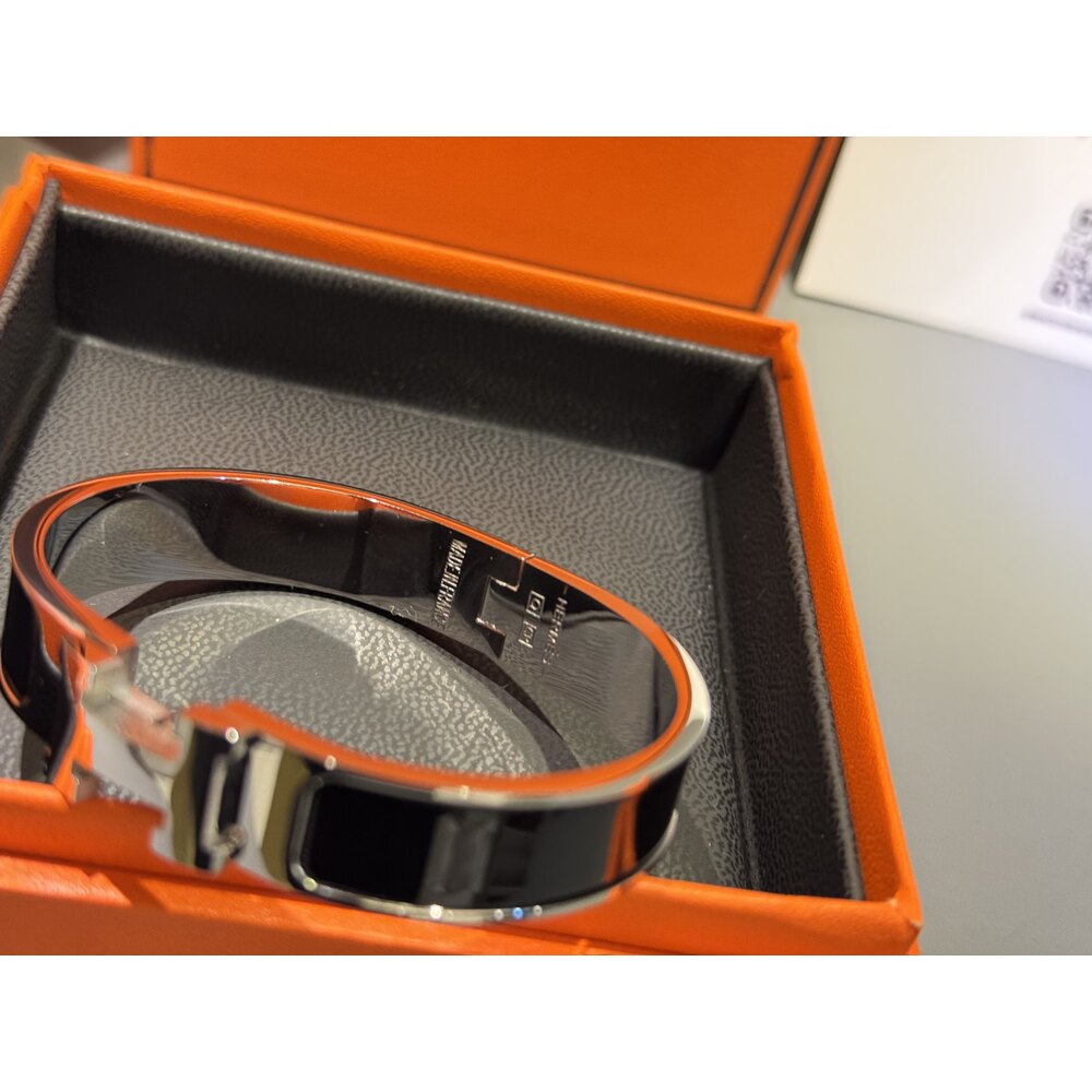 Hermes Unisex Bileklik ( Silver Black)
