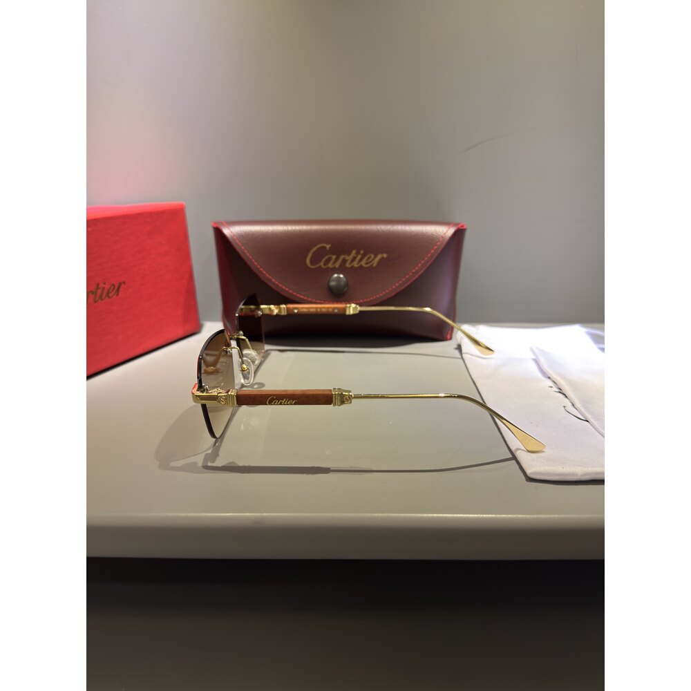 Cartier Gözlük Erkek ( Ahşap Kahve Cam )