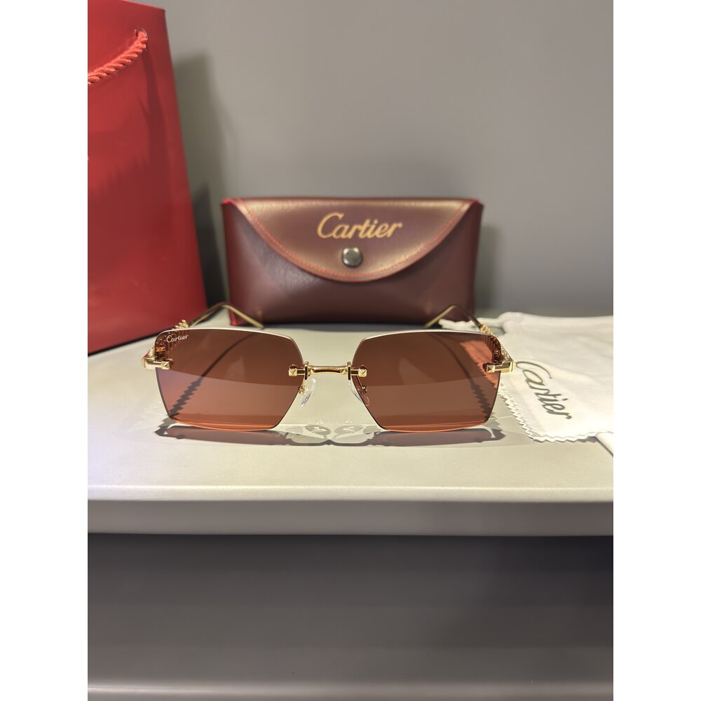 Cartier Gözlük Unisex ( Kahve Cam )