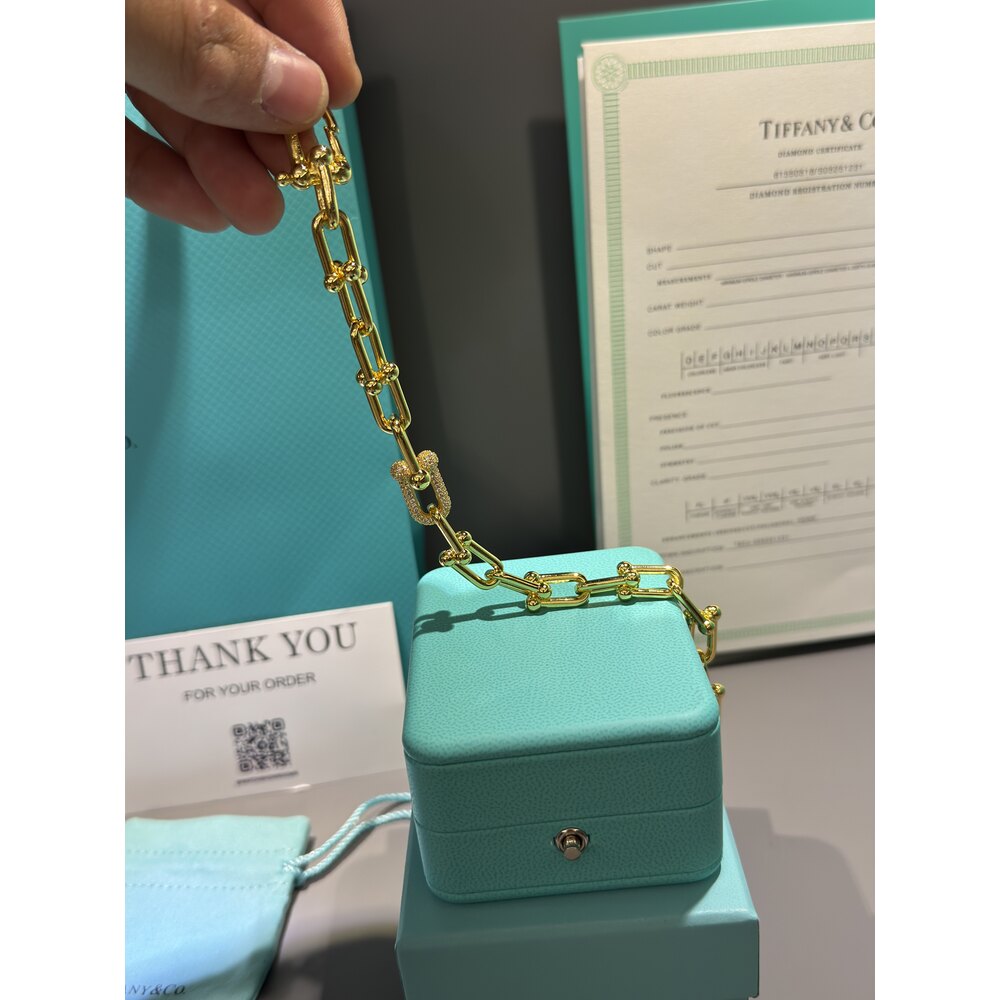 Tiffany Co Unisex Bileklik ( Gold Taşlı )