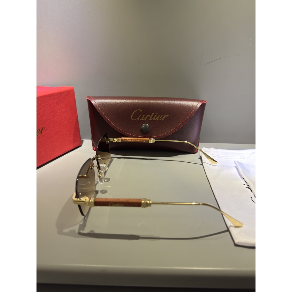 Cartier Gözlük Erkek ( Ahşap Kahve Cam )