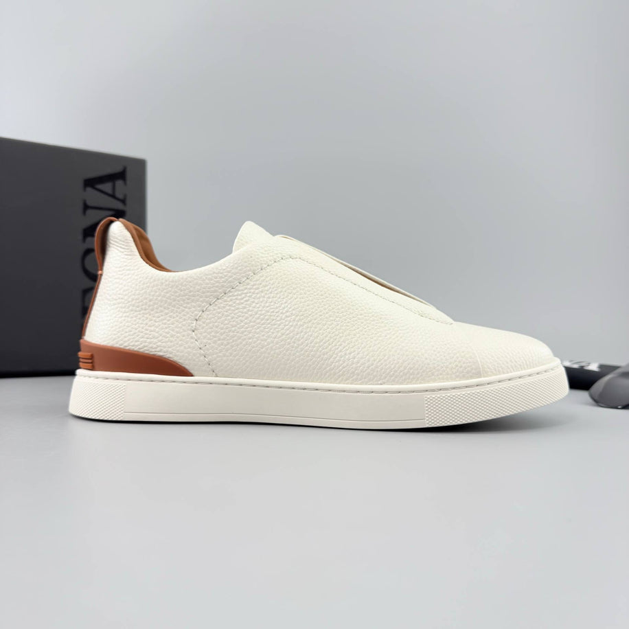 ZEGNA Triple Stitch Leather Sneaker