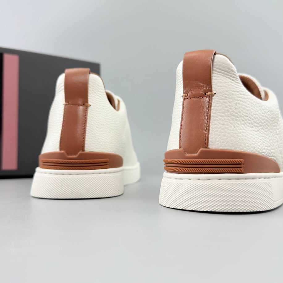 ZEGNA Triple Stitch Leather Sneaker