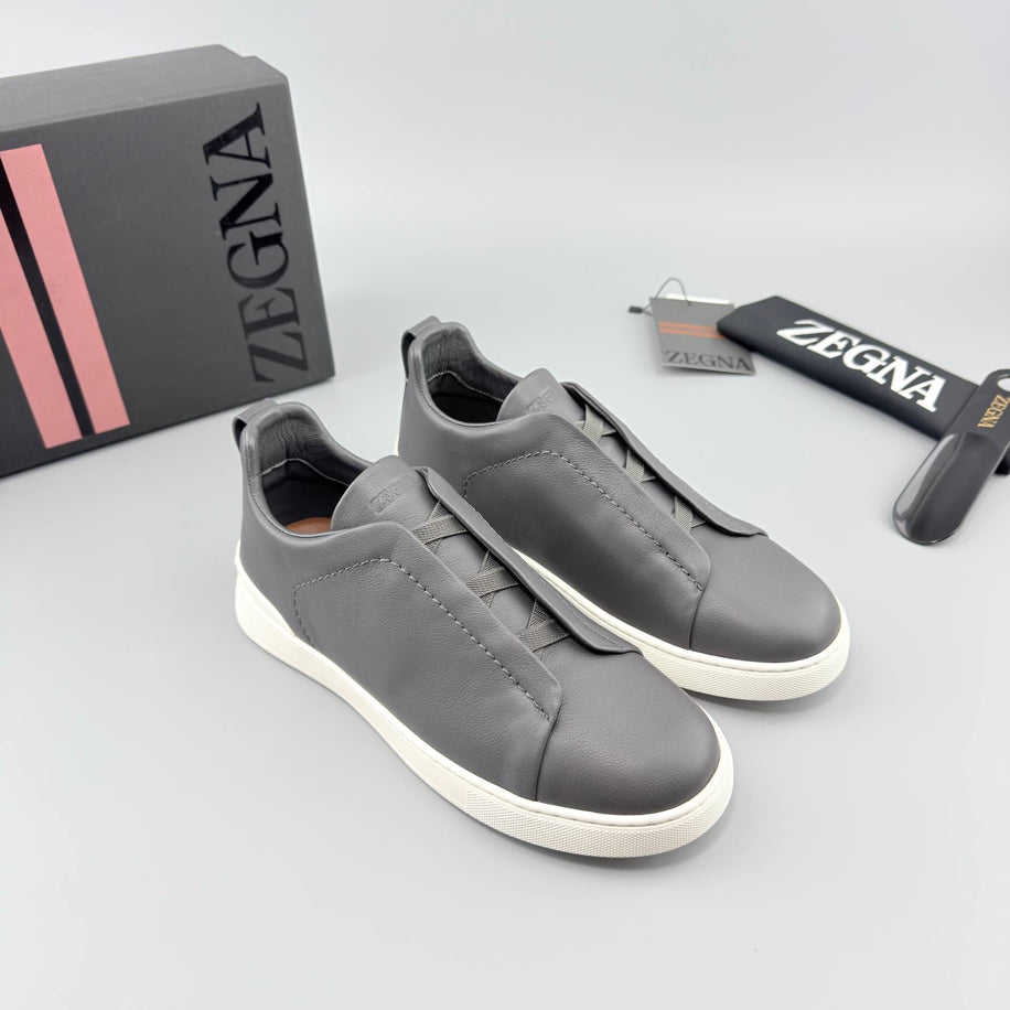 ZEGNA Triple Stitch Leather Sneaker