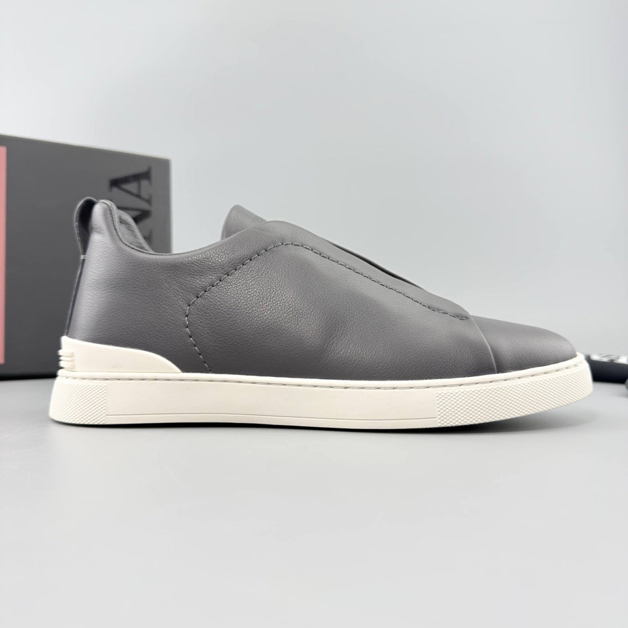ZEGNA Triple Stitch Leather Sneaker
