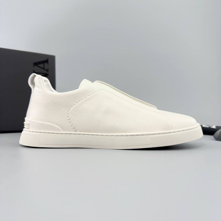 ZEGNA Triple Stitch Leather Sneaker