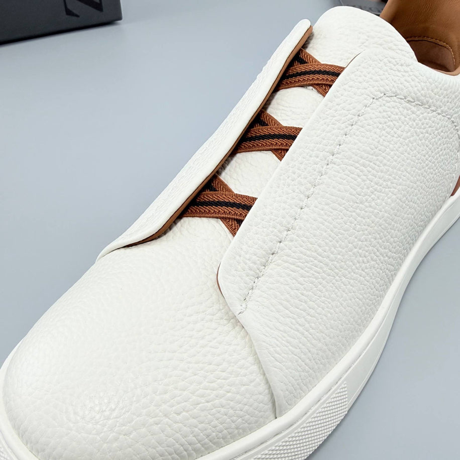 ZEGNA Triple Stitch Leather Sneaker