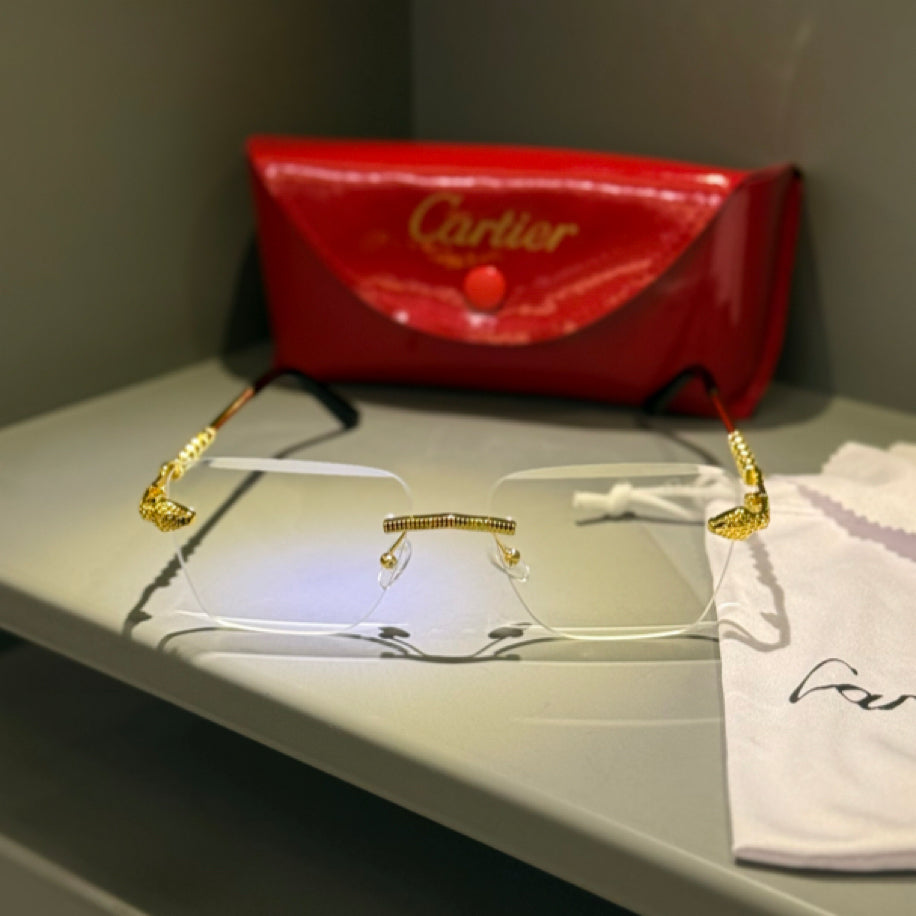 Cartier Unisex Şeffaf Cam Güneş Gözlüğü