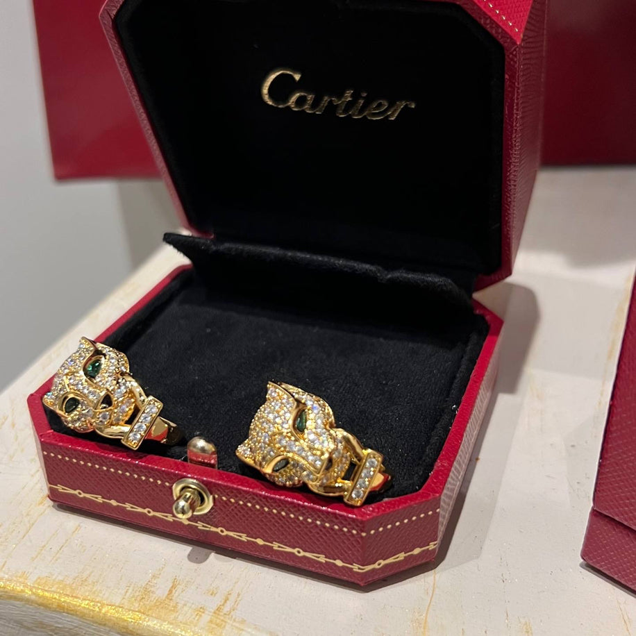 Cartier Panther’e Gold Taşlı Küpe