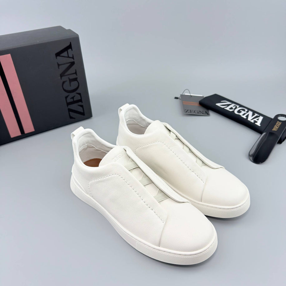 ZEGNA Triple Stitch Leather Sneaker