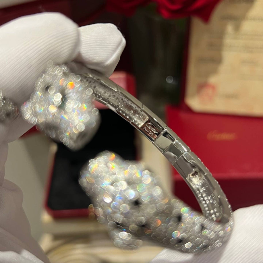 Cartier Panther’e Silver Taşlı Bileklik Yüzük Set