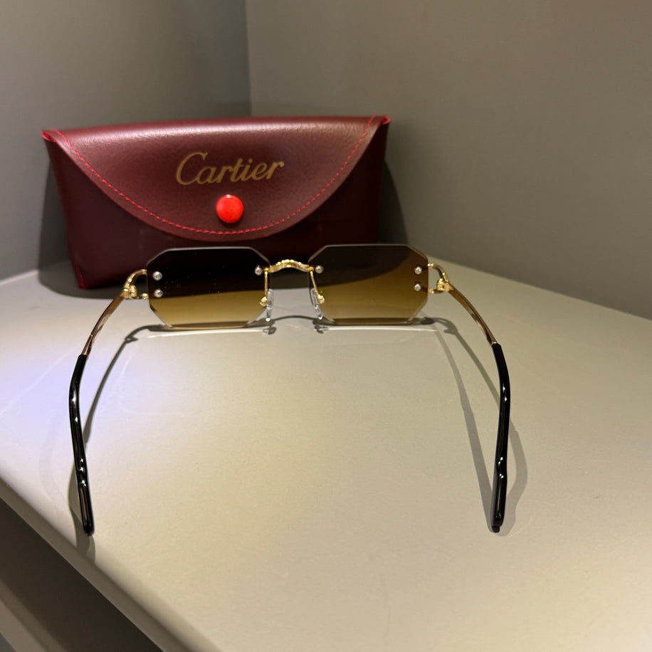 Cartier Unisex Gözlük (Kahve Cam)