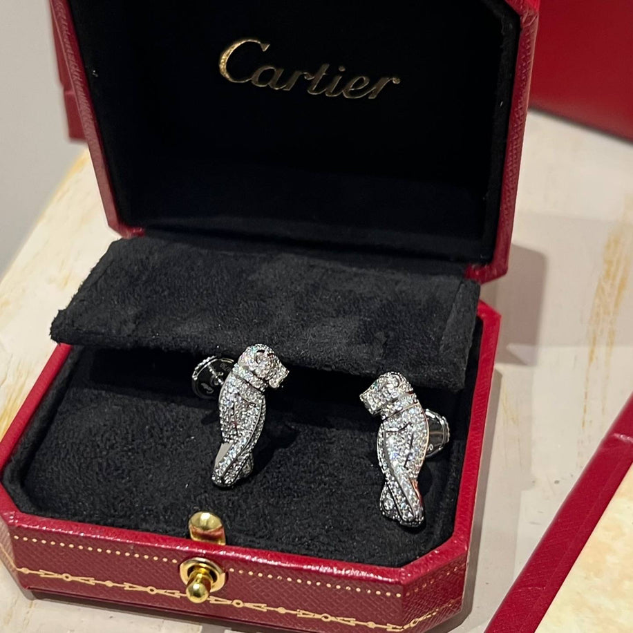 Cartier Full Taşlı (Silver) Küpe Özel Ürün