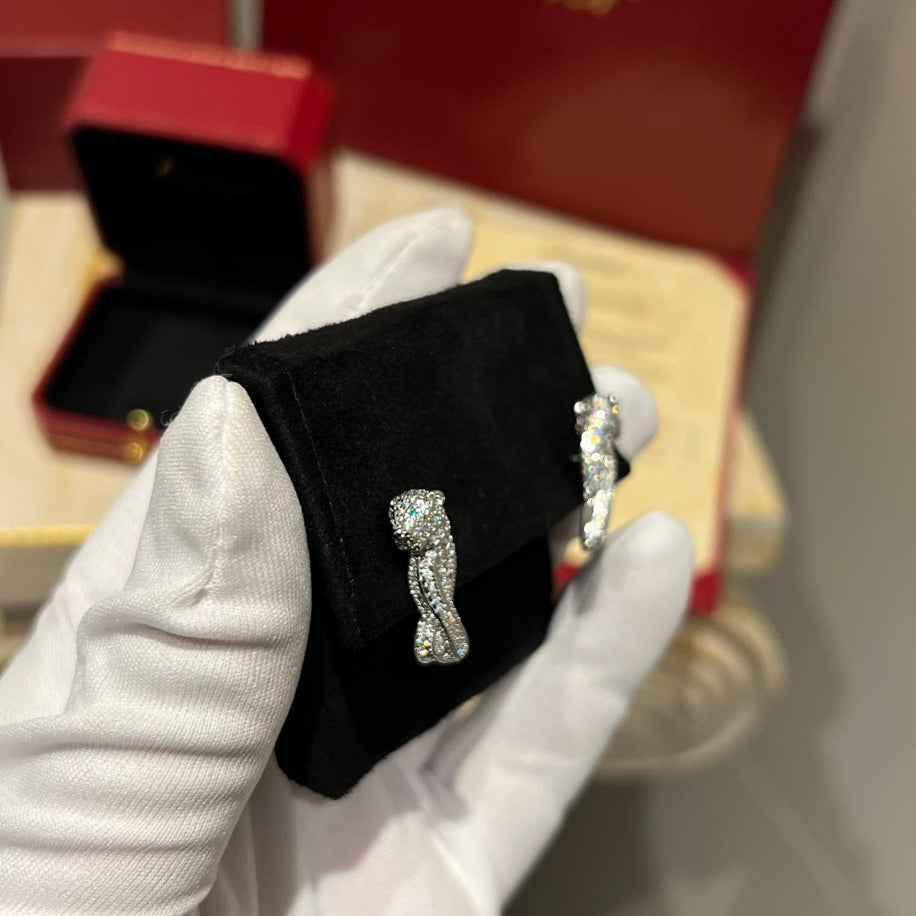 Cartier Full Taşlı (Silver) Küpe Özel Ürün