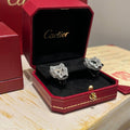 Cartier Full Taşlı (Silver) Panther Küpe Özel Ürün