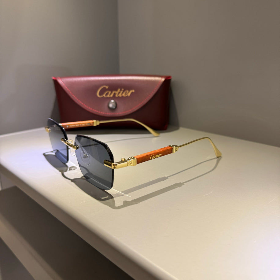 Cartier Unisex Gözlük (Ahşap)