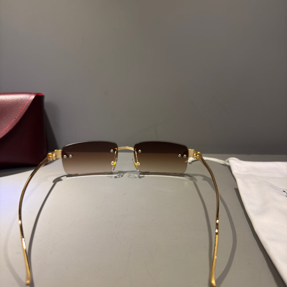 Cartier Unisex Gözlük ( Kahve Cam)