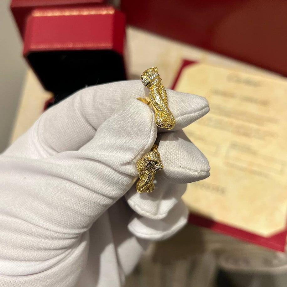 Cartier Full Taşlı (Gold) Küpe Özel Ürün