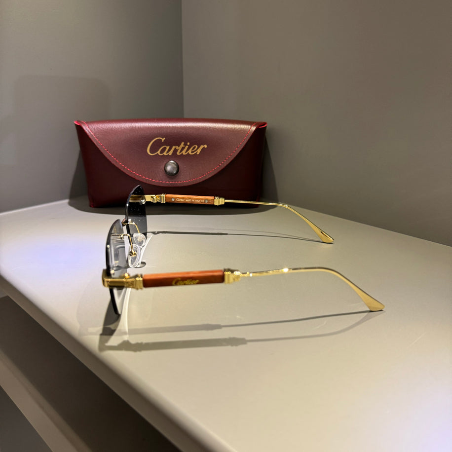 Cartier Unisex Gözlük (Ahşap)