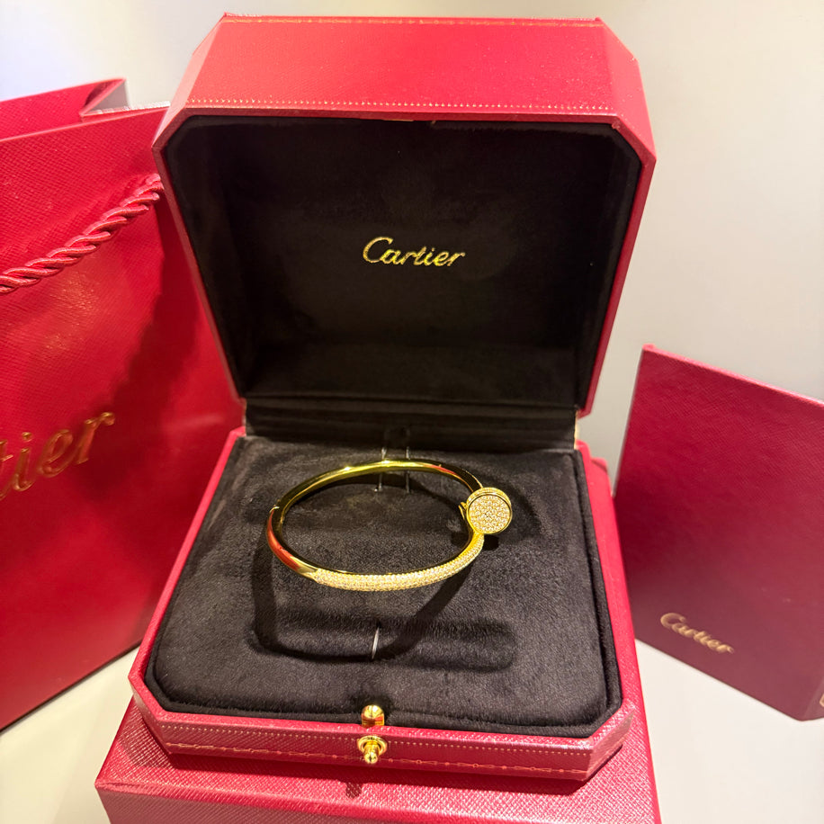 Cartier Unisex Bileklik (Gold) Full Taşlı