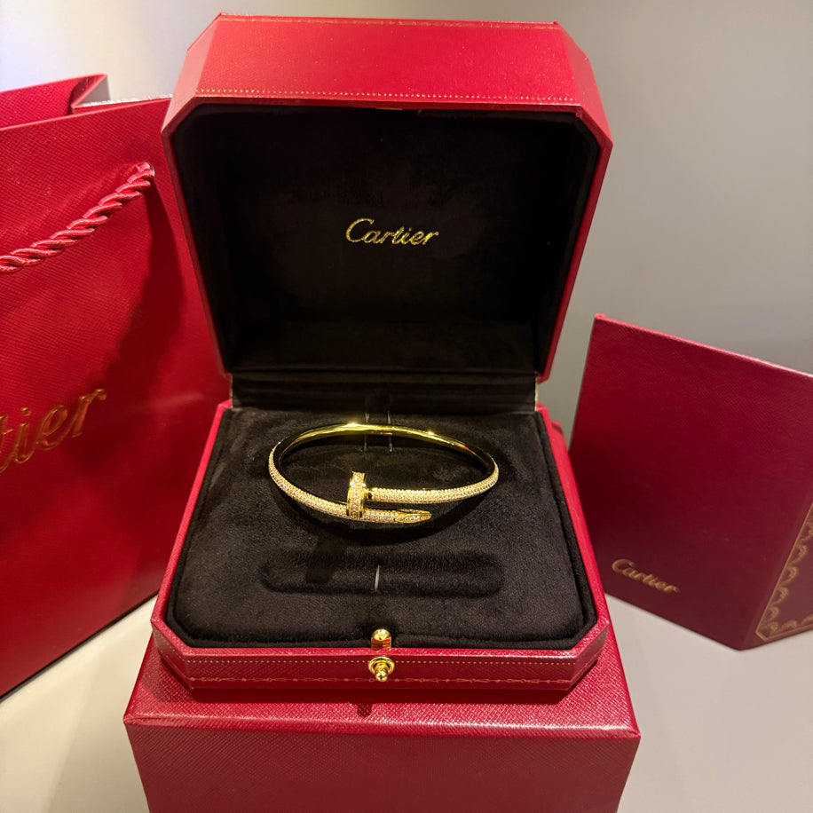 Cartier Unisex Bileklik (Gold) Full Taşlı