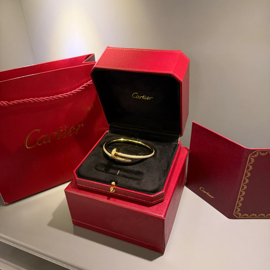 Cartier Unisex Bileklik (Gold) Full Taşlı